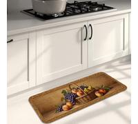 Tapis de cuisine en forme de corbeille à fruits pour sol, rustique, vintage, rembourré, confortable, lavable, pour éviers, buanderie, salle de bain, 40,6 x 119,4 cm
