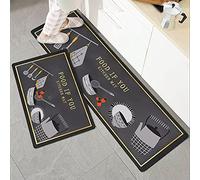 Tapis de Cuisine Gris Tapis Cuisine Devant Evier Long Antidérapant et Lavable Tapis de Sol Cuisine et Lavable Ensemble Universel