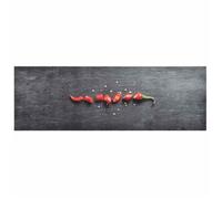 Tapis de cuisine lavable - vidaXL - 60x180 cm - Noir - Imprimé poivre - Velours doux - Antidérapant - Lavable en machine