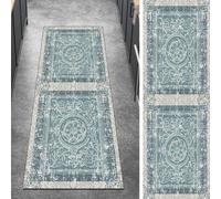 Tapis de cuisine - Long - Tapis en non-tissé pour protéger le sol - Dos antidérapant en caoutchouc - 50 x 330 cm - Vert