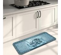 Tapis de cuisine motif dinosaure La Reine des Neiges pour sol, motif fossile bleu glacier, tapis doux vintage, coussin d'hiver, confortable, lavable, pour éviers, buanderie, salle de bain, 40,6 x
