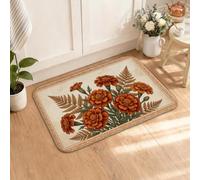 Tapis de cuisine Motif floral d'automne 40,6 x 61 cm | Imprimé botanique floral, tapis de cuisine, thème récolte, décoration de cuisine rustique, tapis de sol saisonnier