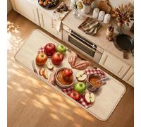 Tapis de cuisine Motif fruits caramel récolte d'automne 40,6 x 119,4 cm | Motif récolte d'automne, tapis d'évier de cuisine, décoration de cuisine rustique, thème de cuisson saisonnière