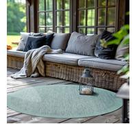 Tapis de Cuisine - SIMPEX - 200 cm Rond - Design Résistant aux Intempéries - Bleu