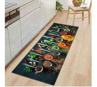 Tapis De Cuisine, Vaisselle et Épices Tapis Cuisine Devant Evier Antidérapant Et Lavable Comfort Tapis De Bain Paillasson Tapis De