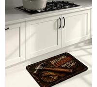 Tapis de cuisine vintage rustique pour sol, Grill It Fix It Repeat, doux, confortable, lavable, décoration pour éviers de cuisine, buanderie, 40,6 x 61 cm