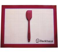 Tapis de cuisson antiadhésif enduit de silicone pour une cuisson saine sans huile ni papier sulfurisé, 40 x 30 cm, rouge