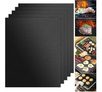 Tapis de Cuisson Barbecue, Lot de 5 Tapis de Cuisson Reutilisable, Anti-Adhérent Tapis BBQ Barbecue Plaque Feuille de Cuisson Four