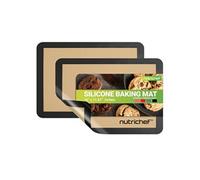 - Tapis de Cuisson en Silicone - 2 Tapis Antiadhésifs 42 x 29,5 cm - Résistant au Four jusqu'à 250°C - Lavable au Lave-Vaisselle - Noir