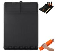 Tapis de cuisson en silicone 3 en 1 pour grille de barbecue, tapis en silicone de qualité alimentaire résistant à la chaleur, multi-fentes intégrées, trou de suspension, organiseur d'ustensiles de