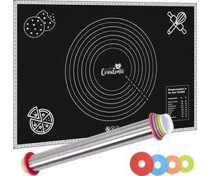 Tapis de cuisson en silicone 60x40 cm avec rouleau à pâte | Film de cuisson permanent pour pâtisserie Tapis de cuisson