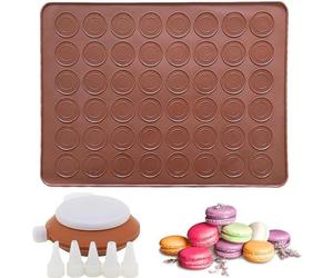 Tapis de cuisson en silicone professionnel Ibenzoa®, dimensions 38 x 28 cm, avec 48 alvéoles – résistant à la chaleur, sans BPA, flexible et antiadhésif, idéal pour les macarons, les pâtisseries, le p