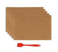 Tapis de cuisson réutilisable en cuivre, passe au lave-vaisselle | Lot de 5 tapis en cuivre - 40 x 33 cm - Antiadhésifs - Empêche les petites pièces de tomber