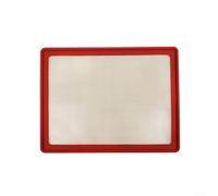 Tapis de cuisson sans silicone 42 x 32 cm avec cadre pour pétrir la pâte, pizza, gâteau, noir (rouge)