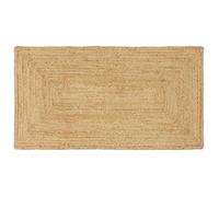 vidaXL Tapis de Surface Naturel 80 x 200 cm Jute, Tapis en Jute Fait Main, Moderne pour Le Salon, déco Douce pour Le Sol, Durable et stylé