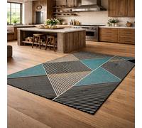 Tapis de décoration,Motif géométrique Moderne Bleu, Noir, Blanc, Jaune, 80 x 150 cm, Tapis pour Salon Chambre Canapé Tapis de Plancher,Carpet for Living Room Bedroom Table