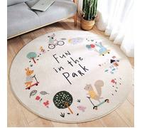 Tapis de décoration Tapis de Zone Lavables Rond Duveteux Grands Coussinets Protecteurs Tapis pour Enfants pour Salon Chambre-80 cm