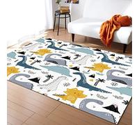 Tapis de Design Mignon, Dessin Animé, Dinosaure, Graffiti, Animal, 120 x 170 cm Tapis avec Dos en Caoutchouc Antidérapant, Paillasson Intérieur - pour Décor de Sol de Chambre à Coucher de Salon