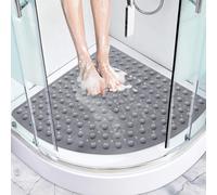 Tapis de douche antidérapant 54 x 54 cm : tapis de douche d'angle triangulaire antidérapant avec ventouses - Grande sécurité Tapis de douche antidérapant pour personnes âgées