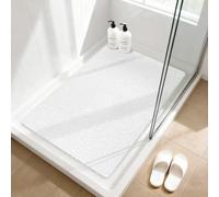 Tapis de douche antidérapant 60 x 90 cm : extra grand tapis de sécurité pour baignoire avec trous de drainage, tapis de massage doux et confortable en PVC-Luffa pour douche, séchage rapide