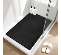Tapis de douche antidérapant 60 x 90 cm : extra large tapis de bain de sécurité avec trous de drainage, tapis de massage en PVC doux et confortable pour douche, séchage rapide