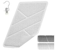 Tapis de douche antidérapant, 60x40 cm, avec crochets de séchage, en PVC type loofah, de couleur blanche