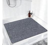 Tapis de douche antidérapant, 80x80 cm, antibactérien, avec trous de drainage, noir et blanc