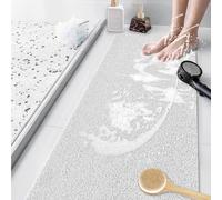 Tapis de douche antidérapant en PVC, dimensions 40 x 80 cm, de couleur blanche, avec trous de drainage