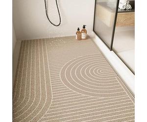 Tapis de douche antidérapant et anti-moisissures de grande taille, confortable et doux, avec drainage, lavable et à séchage rapide, effet massant pour les pieds (60 x 120 cm)