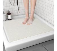 Tapis de douche antidérapant lavable 60 x 60 cm anti-moisissure | Séchage rapide | Massage loofah | Tapis de douche doux et confortable avec drainage, tapis de bain en PVC luffa pour les zones humides