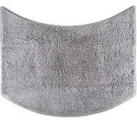 Tapis de douche en microfibre fluffy® pour douches arrondies avec dessous antidérapant (petit arc | rayon de douche 55 cm, gris)