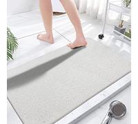 Tapis de douche extra large antidérapant - tapis de bain en luffa à séchage rapide pour douche et salle de bain (60 x 120 cm, blanc)