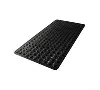 Tapis de Douche Long 88cm Texture Diamant Massage Pieds(Solid Black) | Texture diamant 3D, massage des pieds, friction élevée, sécurité accrue, douche confortable