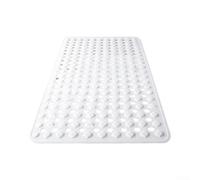 Tapis de Douche Long 88cm Texture Diamant Massage Pieds(Solid White) | Texture diamant 3D, massage des pieds, friction élevée, sécurité accrue, douche confortable