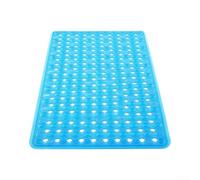 Tapis de Douche Long 88cm Texture Diamant Massage Pieds(Transparent Blue) | Texture diamant 3D, massage des pieds, friction élevée, sécurité accrue, douche confortable