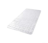 Tapis de Douche Long 88cm Texture Diamant Massage Pieds(Transparent White) | Texture diamant 3D, massage des pieds, friction élevée, sécurité accrue, douche confortable