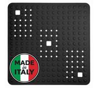 Tapis de douche noir/carré, 60x60 cm, antidérapant et lavable