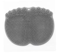 Tapis de douche pour pieds de douche, épurateur pieds en Tpe antidérapant pour avec coussin massage exfoliant à ventouse pour salle bain, gris, laveuse pour