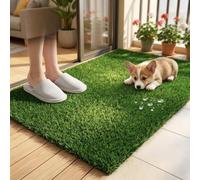 Tapis de gazon artificiel haute densité de 99 x 99 cm de hauteur de poils de 1 cm - Tapis de gazon synthétique réaliste pour jardin, extérieur, intérieur, balcon, terrasse