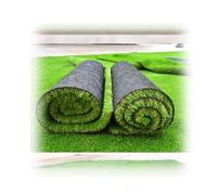 Tapis de Gazon synthétique, Rouleau de Gazon Artificiel Ultra-résistant avec Drainage - Faux Gazon réaliste pour pelouses, patios, Jardins, Aires de Jeux à Fort Passage - Adapté aux Animaux