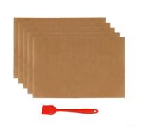 Tapis de gril en cuivre robuste 40 x 33 cm découpable | Sans cuivre pour la surface, gril sans huile, réutilisable plus de 100 fois, s'adapte à tous les types de grils