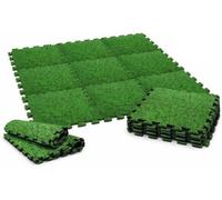 Tapis de jeu 50 x 50 cm, lot de 12 tapis extra-épais et souples, aspect gazon, pour piscine et aire de jeux
