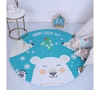 Tapis de Jeu Antidérapant,Dessin Animé Animal,Coton,Rampant,Tumbling,Assieds-toi,Jeu,Sac de Rangement pour Enfants Bébé avec Cordon de Serrage (Ours)