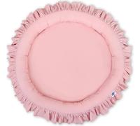 Tapis de jeu avec volants en rose tendre - Gniazdko pour enfants, 90 cm de diamètre, Oeko-Tex, hypoallergénique et l
