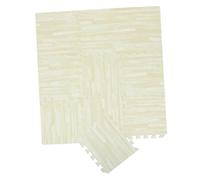 Tapis de Jeu Bébé Emboîtable 10 Pièces 30x30x1cm Eva Beige | Dalles en Mousse Effet Bois, pour Bébé Allongé Jeu, Usage Intérieur, Décoratif et Confortable