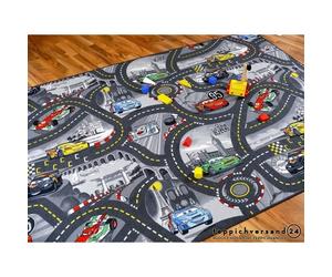 Tapis de jeu Disney Cars - SNAPSTYLE - 100x100 cm - Gris - Pour enfant à partir de 3 ans
