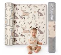 Tapis de jeu en mousse double face pour enfants, de la marque Mamabrum, dimensions 180 x 150 x 1,5 cm, fabriqué en XPE, imperméable, avec un motif représentant une forêt et une route, et livré avec un