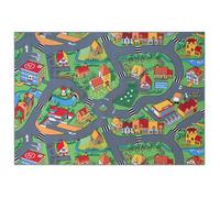Tapis de Jeu Enfant 140x200cm, Little Village - Tapis Circuit Voiture - Lavable - Antidérapant - Carpet Studio