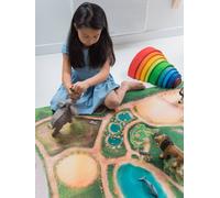 Tapis De Jeu Enfant royaume Des Animaux - Fabriqué En France Multicolore 90X120