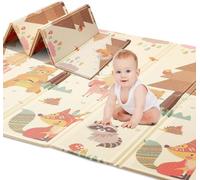 Tapis de Jeu pour Enfant Bebe 180 x150 x1cm Tapis de Sol XXL en Mousse Epais Pliable Reversible - 2 Design - Tapis d'éveil pour Bébé - Tapis de Sol Bebe Favorisant Le Développement Sensoriel -